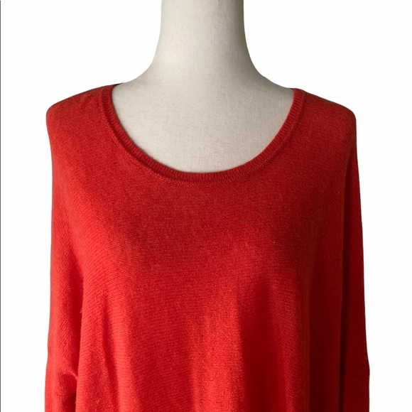 Claudia Nichole Cashmere Orange Coral Oversized Sweater - L - Picture 2 of 12